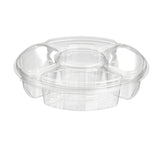 13 inch clear PET round 5 compartment catering tray with deep lid – 50 pack