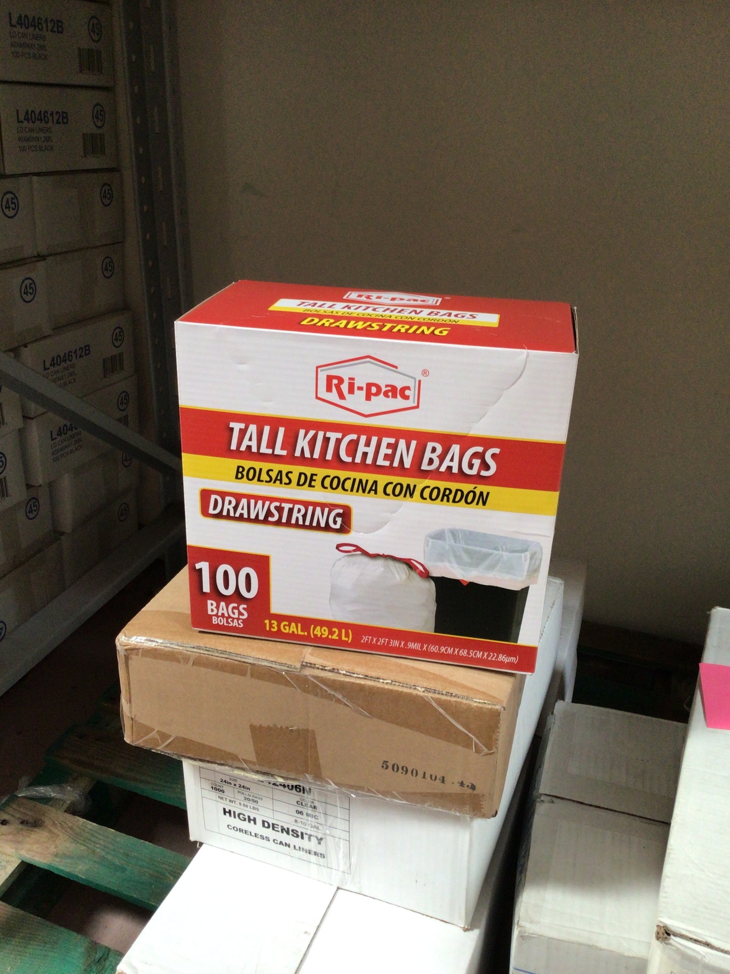 A3 Ri-pac Drawstring Tall Kitchen Bag 13 gallon 100pcs