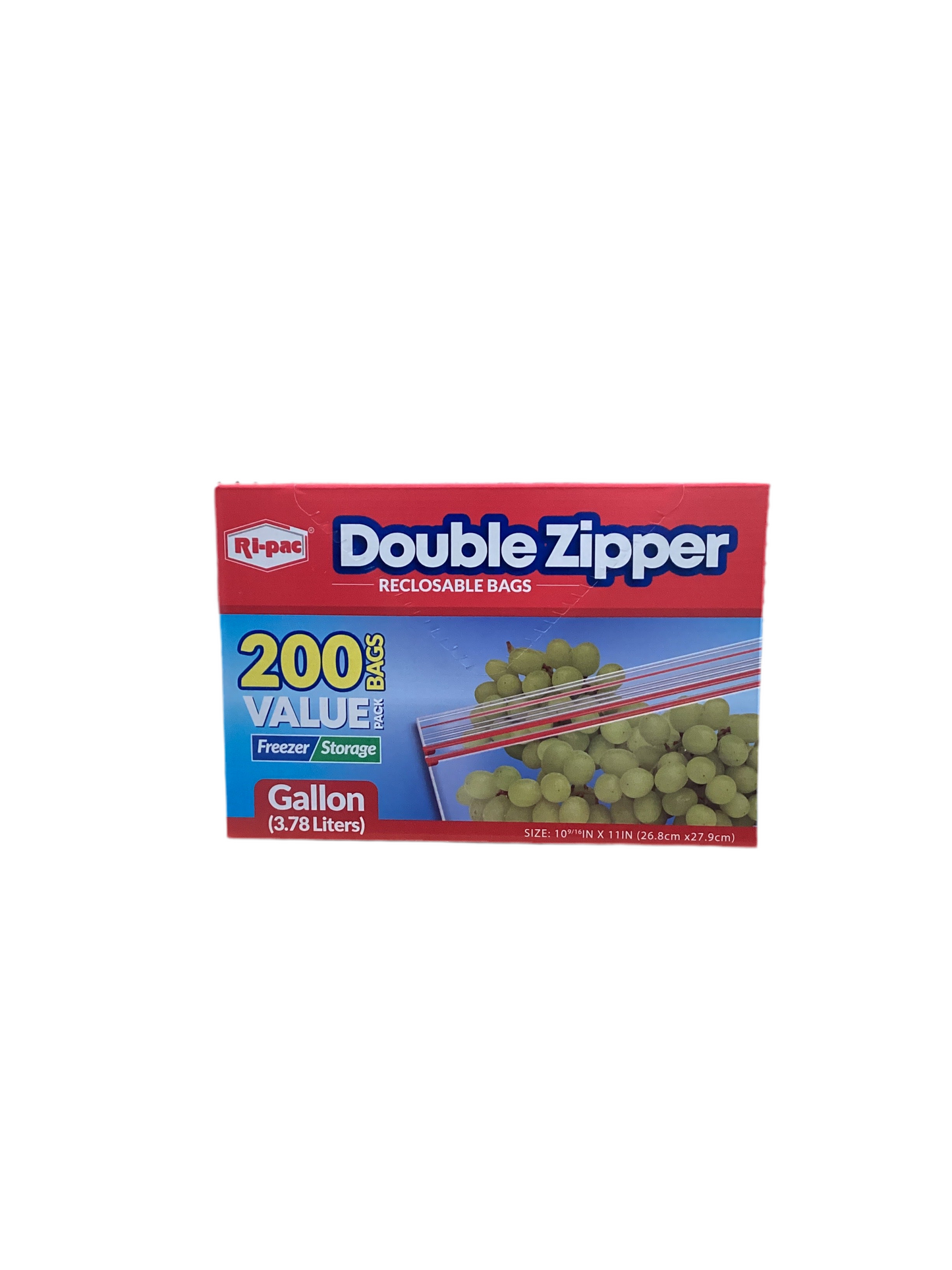 Ri-Pac Gallon Double Zipper Freezer Bags 200 Ct