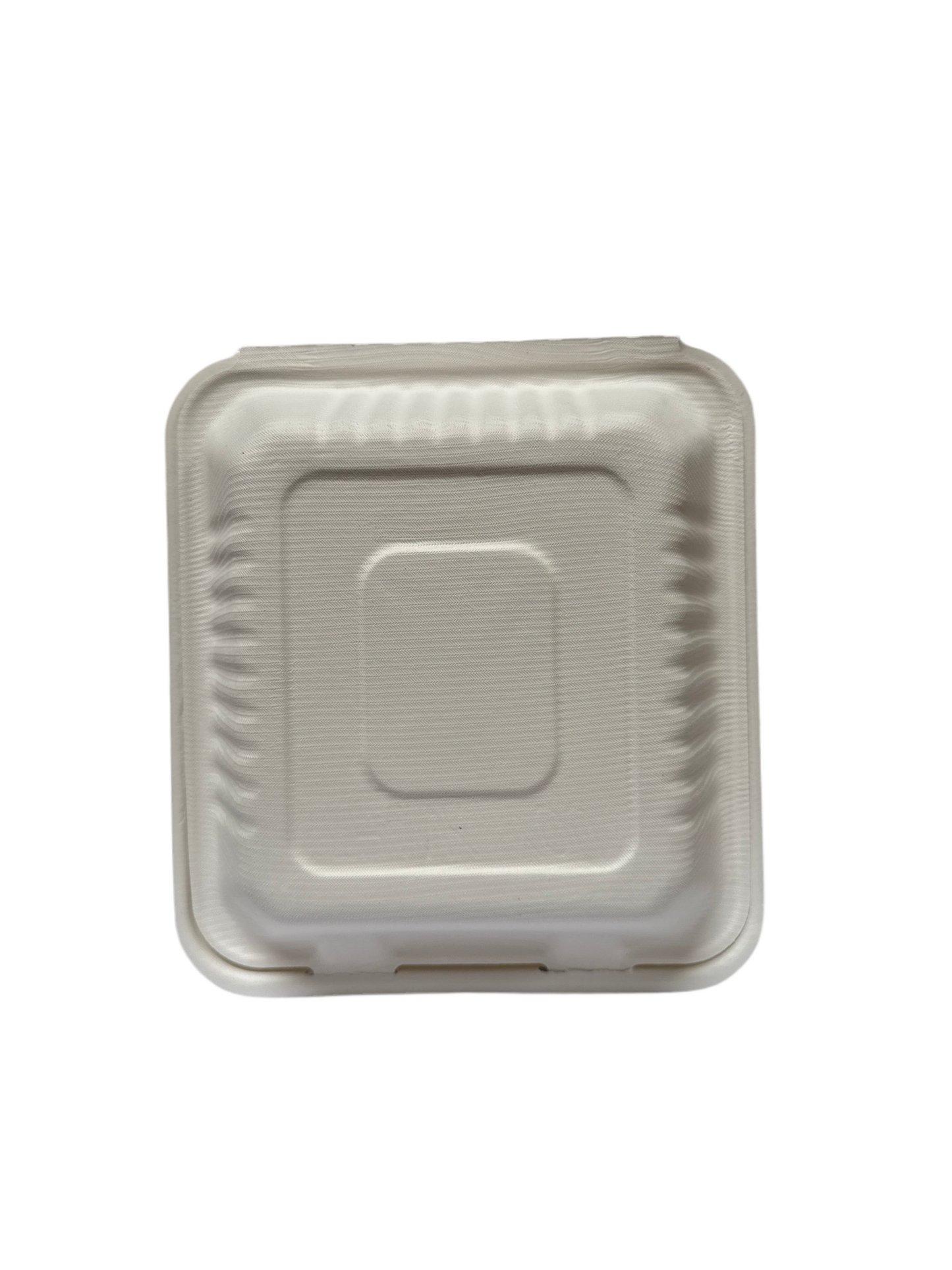 (333) Sugarcane White Hinged container 8x8 200pcs/case PFAS FREE