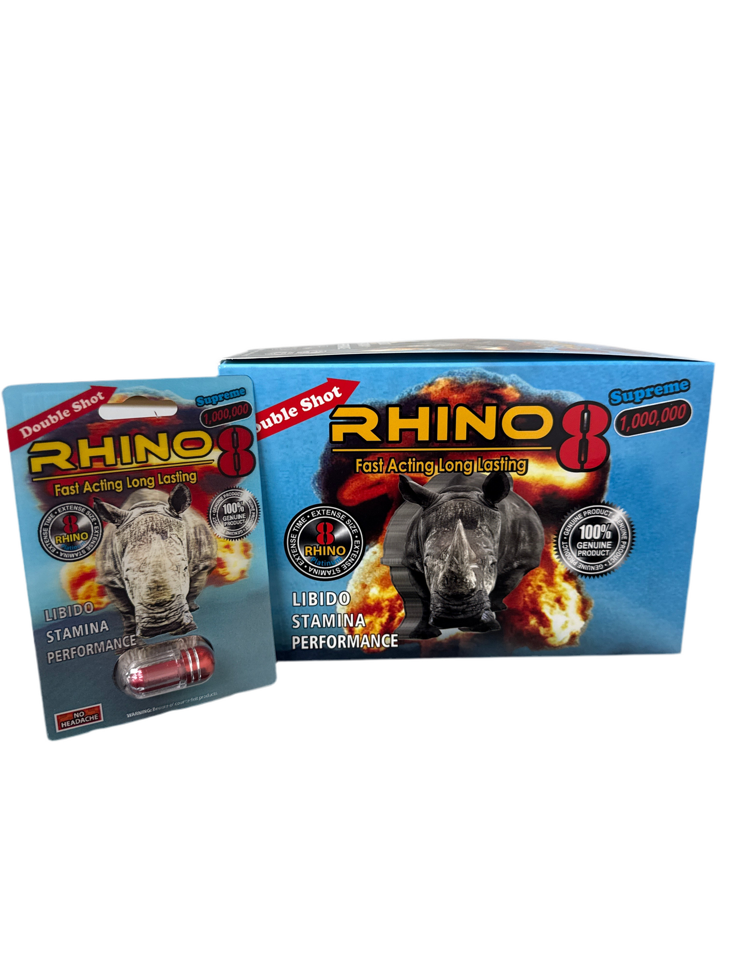 Rhino 8 double shot extreme 1,000,000 one capsule -24 count