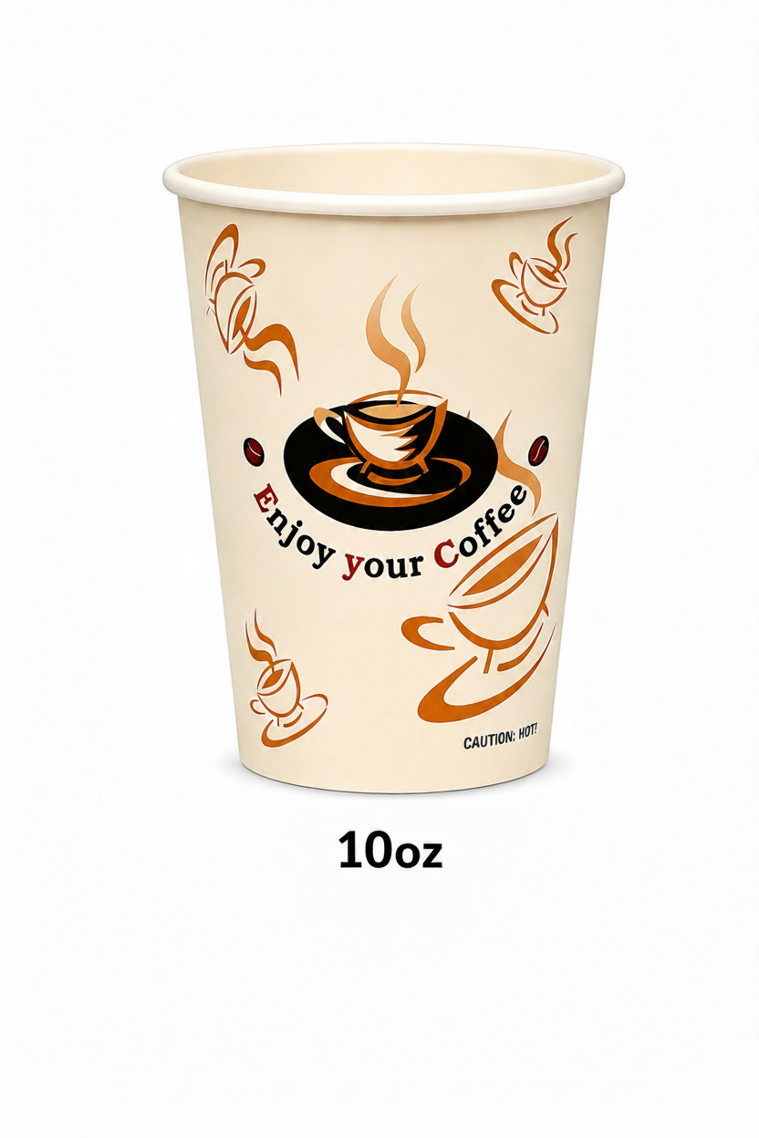 10oz Coffee Hot Cups Printed 1000pcs