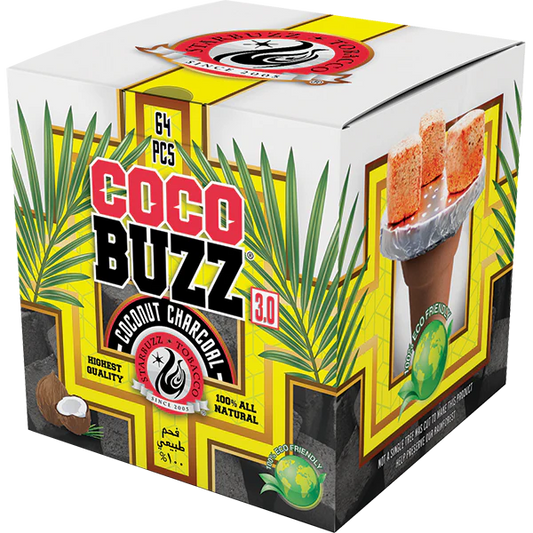 CocoBuzz Coconut Charcoal 1kg Box Pack of 10 for Hookah Shisha BBQ