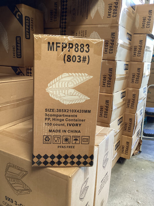 RL3-22 MFPP205 9x6 Ivory Hinged Container 150PCS.