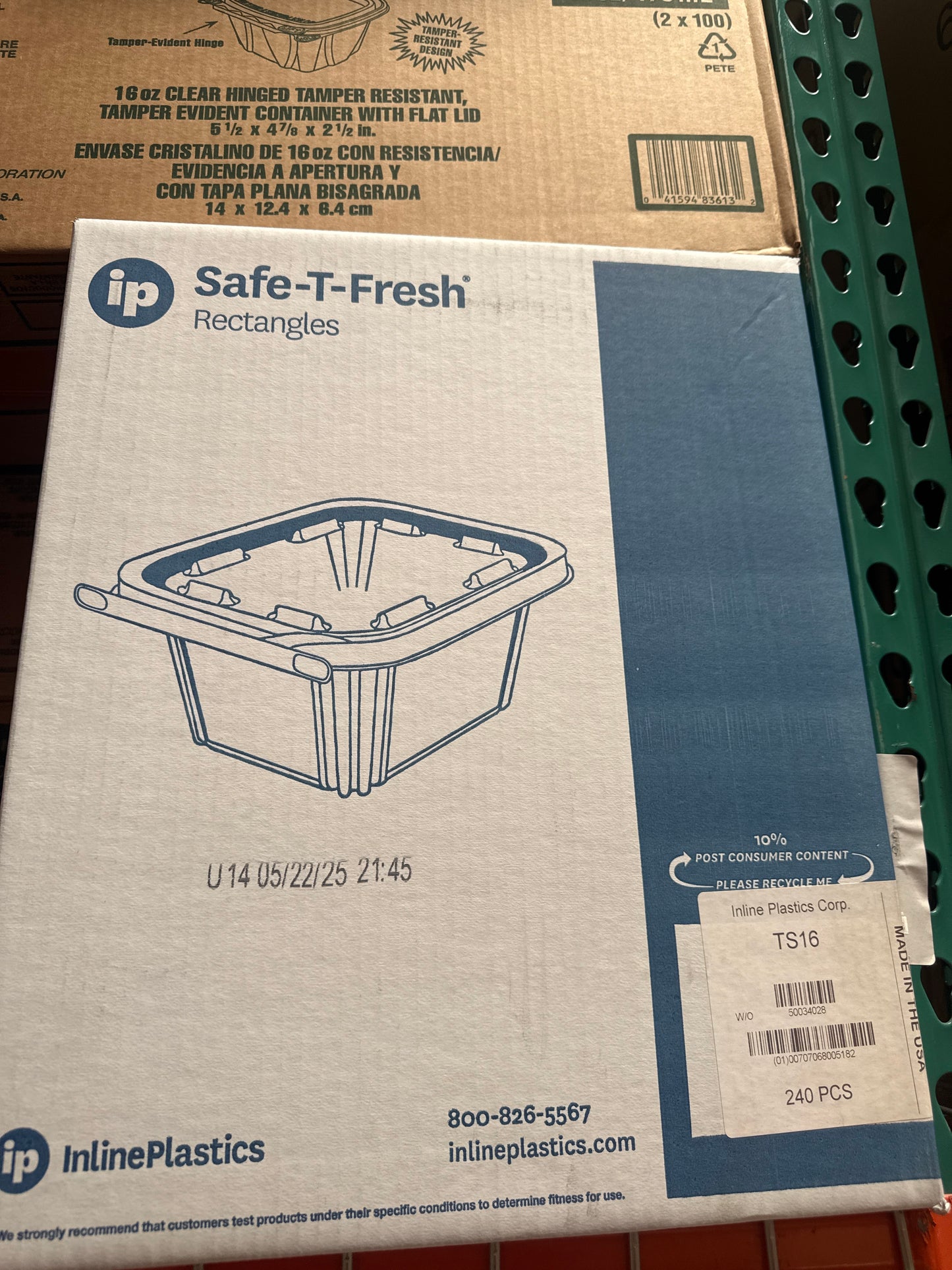 B5- 16oz Seal Tamper Evident Container 240PCS