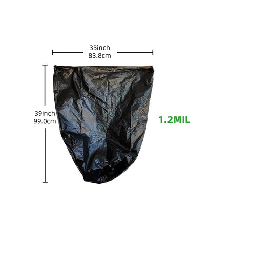 33 Gallon Black Trash Bags 33x39 1.2MIL Heavy Duty 100 Count