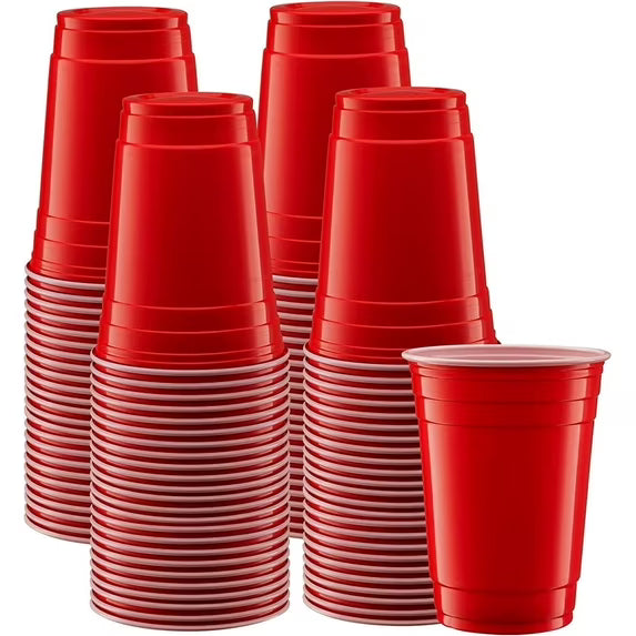 Red Plastic Party Cups 18oz Disposable 20 Count Pack 24 Case