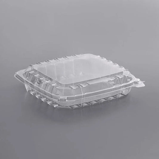 B6- Clear PS Hinged container 8"x8"x2" 250pcs/case