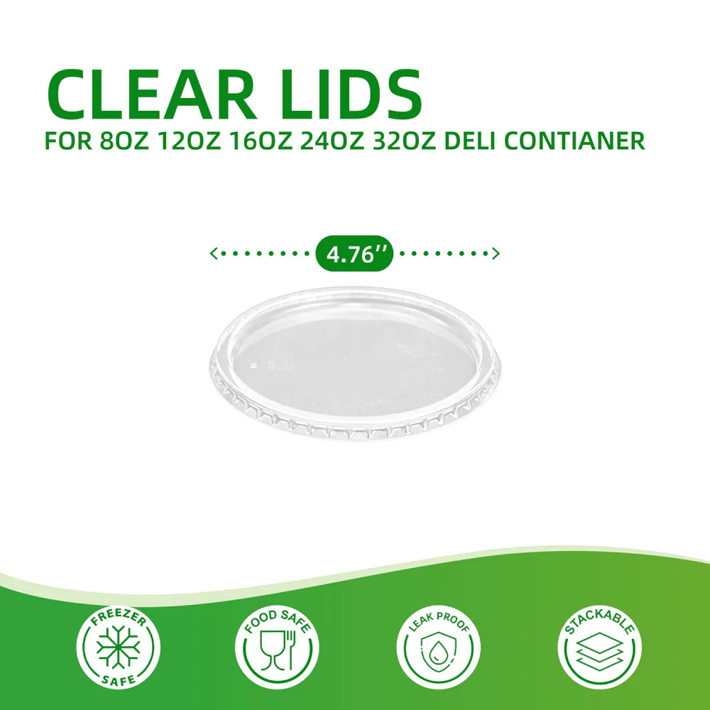 clear lids for 8oz to 32oz Deli Containers