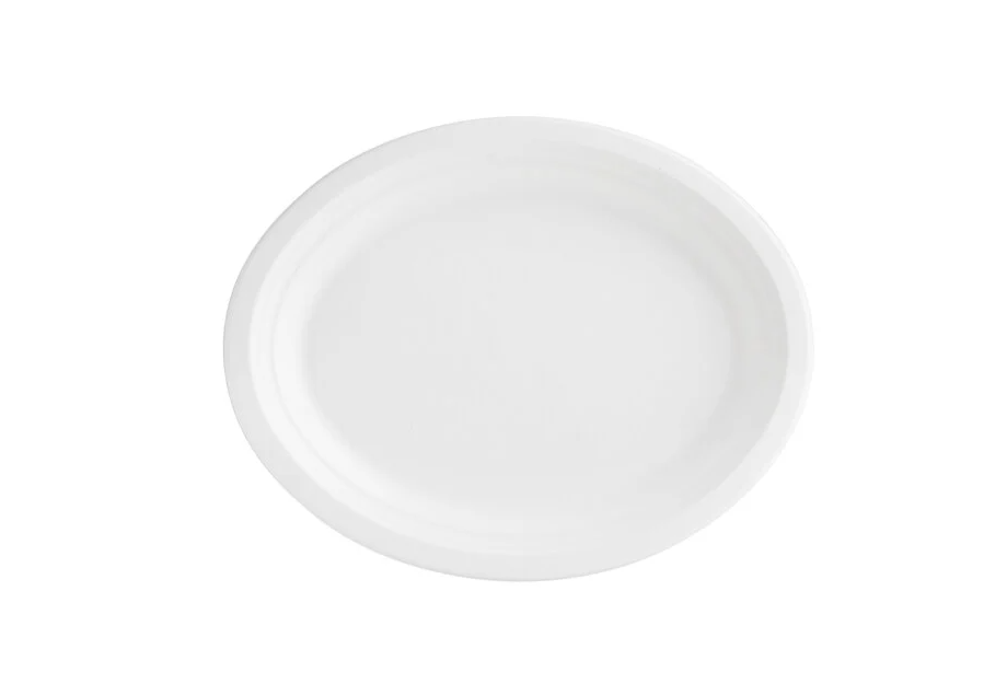 RL1-6 10x12.5 Sugarcane Oval Plates White 500PC