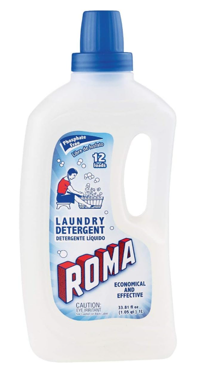 Roma Liquid Laundry Detergent 33.8oz biodegradable phosphate-free bottle