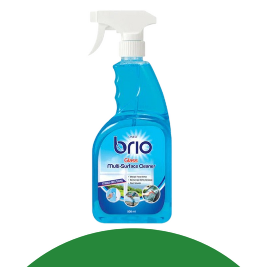 Brio Glass and Multi-Surface Cleaner 500ml streak-free shine spray bottle
