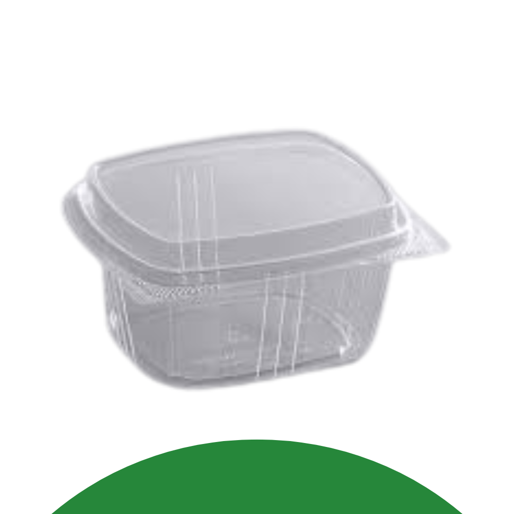 16 OZ RPET CLEAR HINGED LID DELI CONTAINER