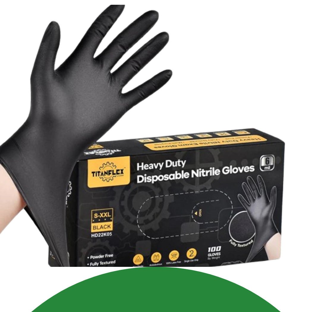 Black Nitrile Disposable Gloves Large & XL – 100/Carton Heavy Duty Powder-Free