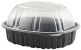 Natures Best polypropylene large black roaster with clear vented lid container – 170 per case