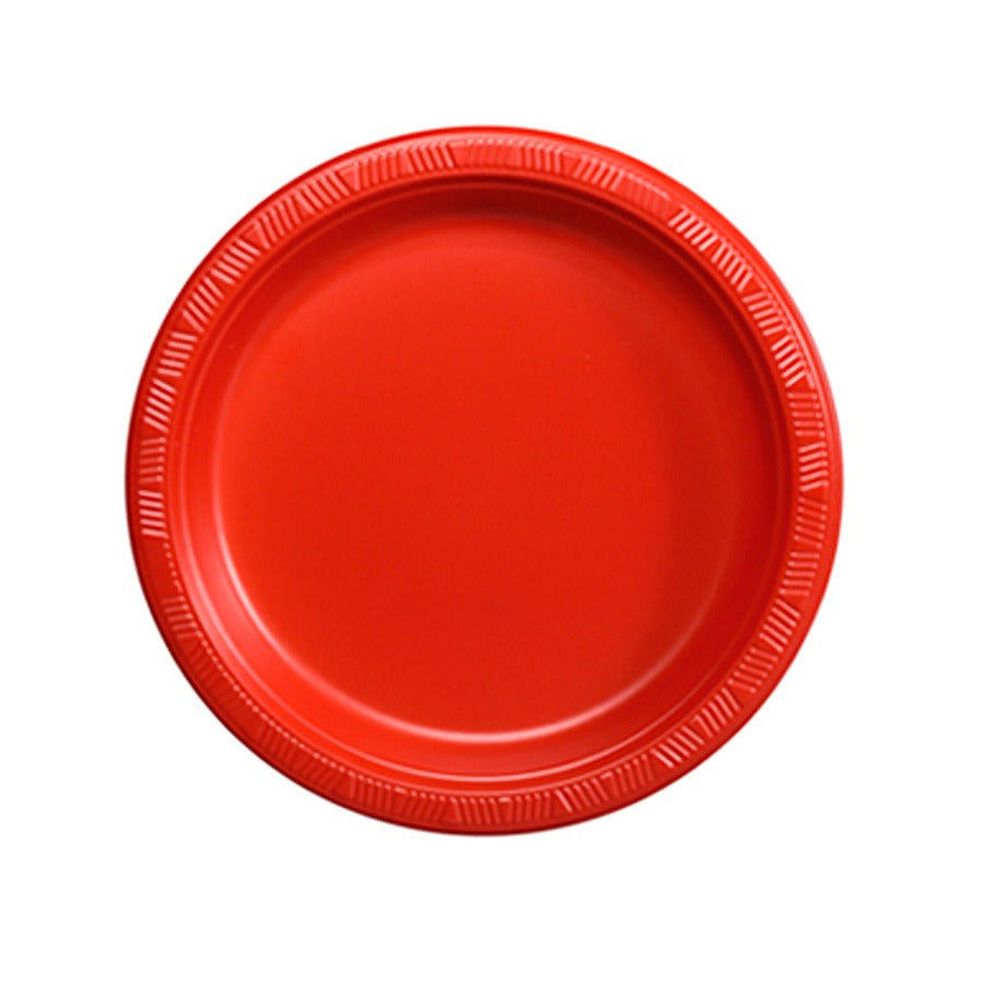 Dispozeit Plastic Plate 9 in 100 Ct Red (6 pack)