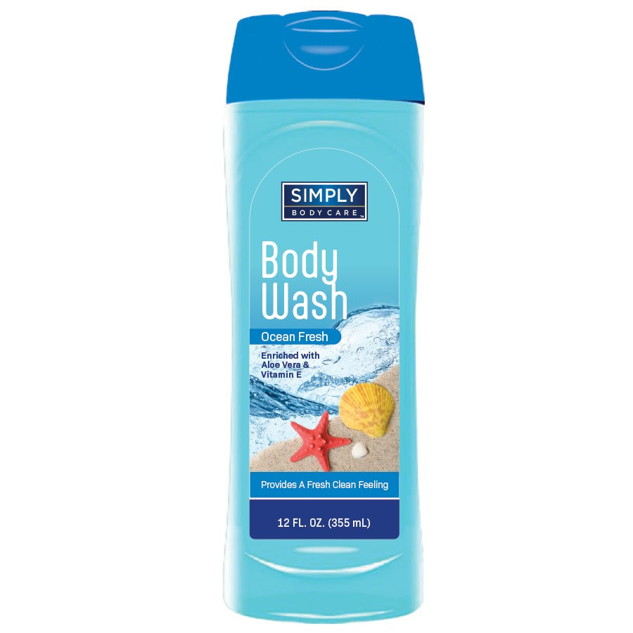 Simply Bodycare Body Wash 12 Oz Ocean Fresh (12 pack)