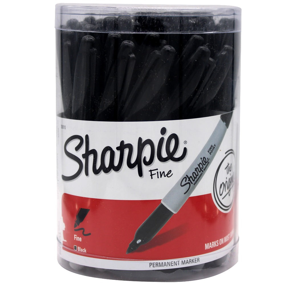 Sharpie Permanent Marker 1 Ct Fine Black Cannister Display (36 pack)