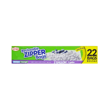 Ri-Pac 2 Gallon Dual Track Zipper Storage Bags 22 count box – extra-large resealable freezer-safe food storage