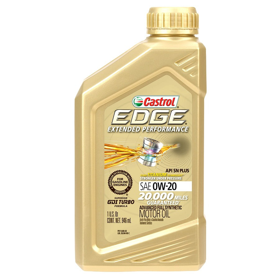 Castrol Edge Motor Oil 1 Qt 0w-20 Advanced Full Synthetic (6 Pack)