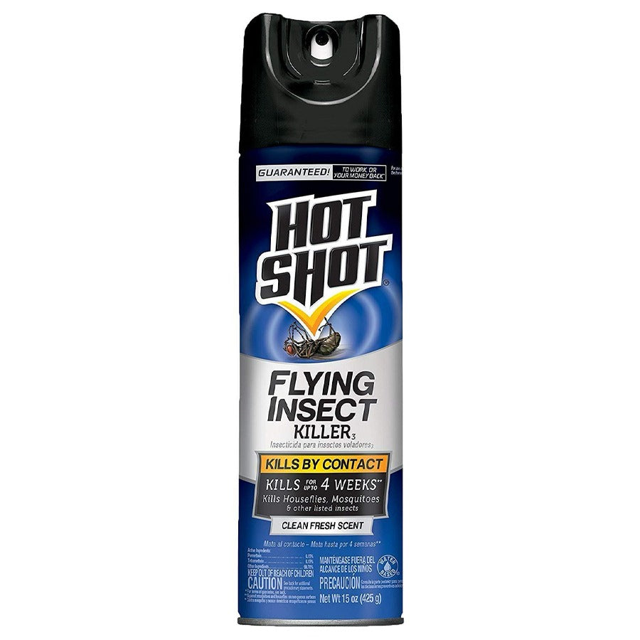 Hot Shot Flying Insect Killer Spray 15 Oz Clean Fresh Scent ( 12 pack)