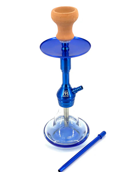 MAESTRO HOOKAH MS-1 blue shisha pipe with glass base and clay bowl