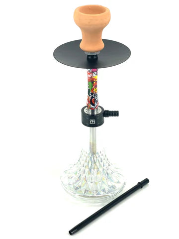 MAESTRO HOOKAH MS-5 premium crystal glass shisha with clay bowl and silicone hose
