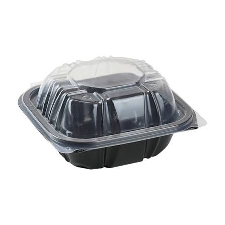 6x6 Black Base Clear Lid Container Vented Microwaveable 150pcs