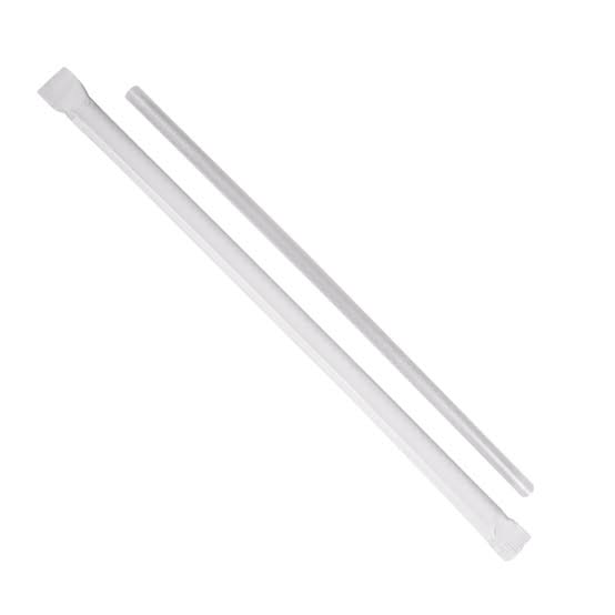 7.75 Plastic Clear Jumbo Straws Wrapped 500pcs/24 boxes