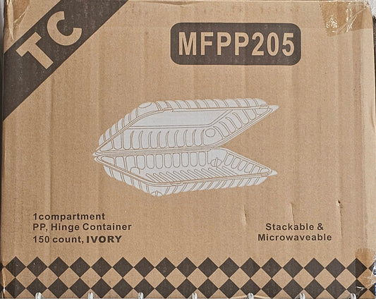 RL3-22 MFPP205 9x6 Ivory Hinged Container 150PCS.