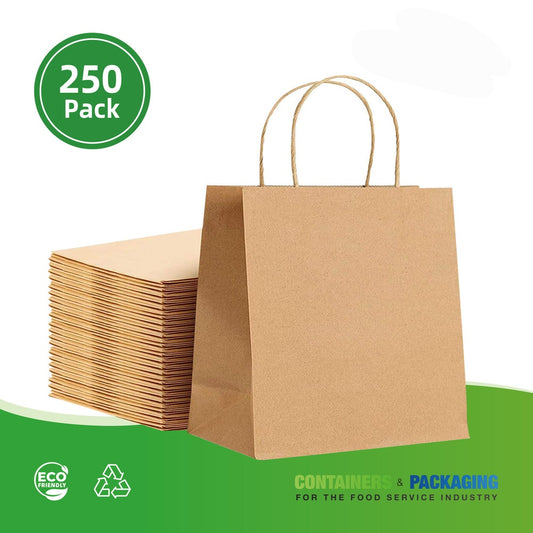 #5 KRAFT PAPER BAG WITH TWIST HANDLE 10"X7"X12" 100gms 250/CTN