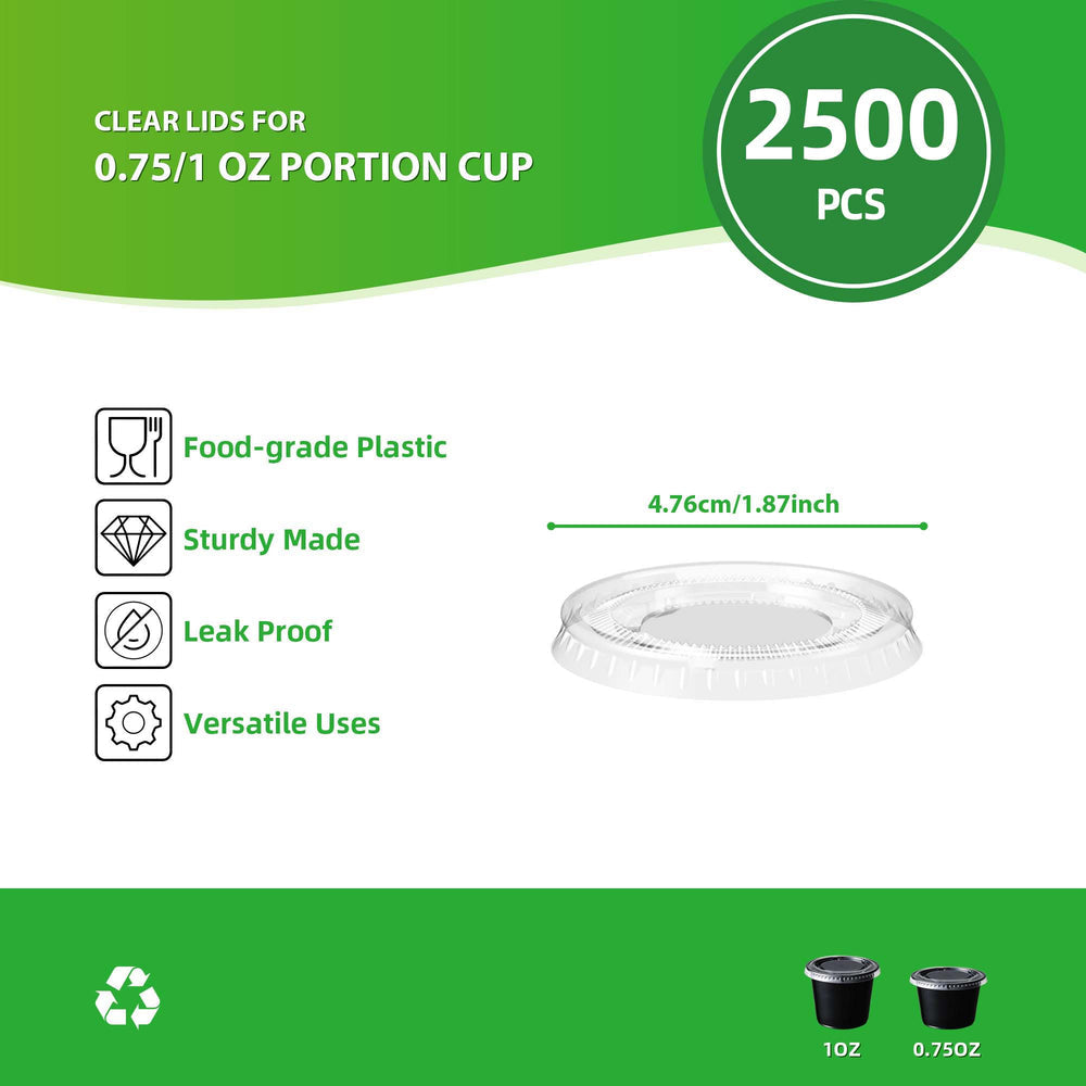 0.75/ 1 oz Portion Cup Lids 2500pcs
