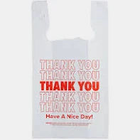 (9-4)17mic White 1/6 T-shirt bag (Thank you& Red flower) 12"x7"x22" 400pcs/case