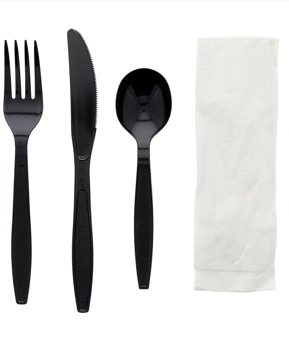 RL6-38 4piece cutlery set black 250pcs item# 4khpbk