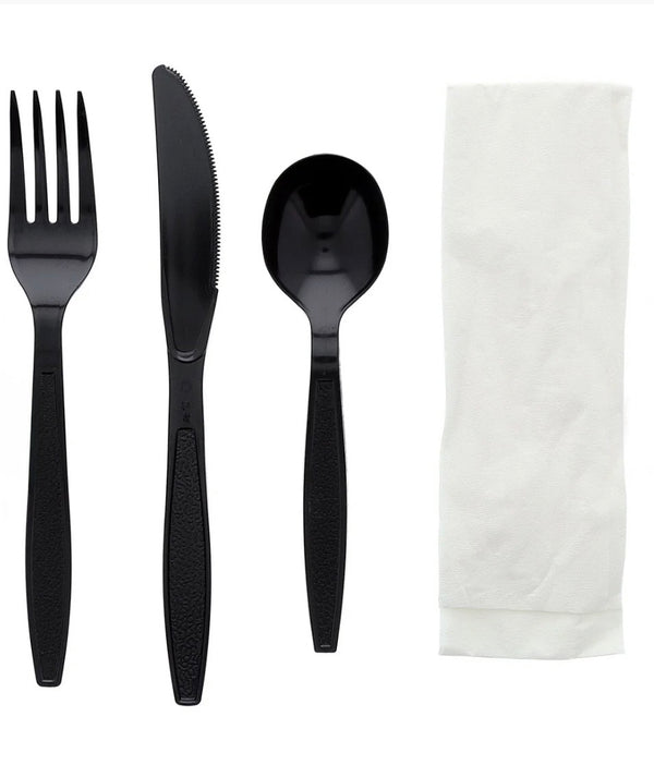 4piece cutlery set black 250pcs