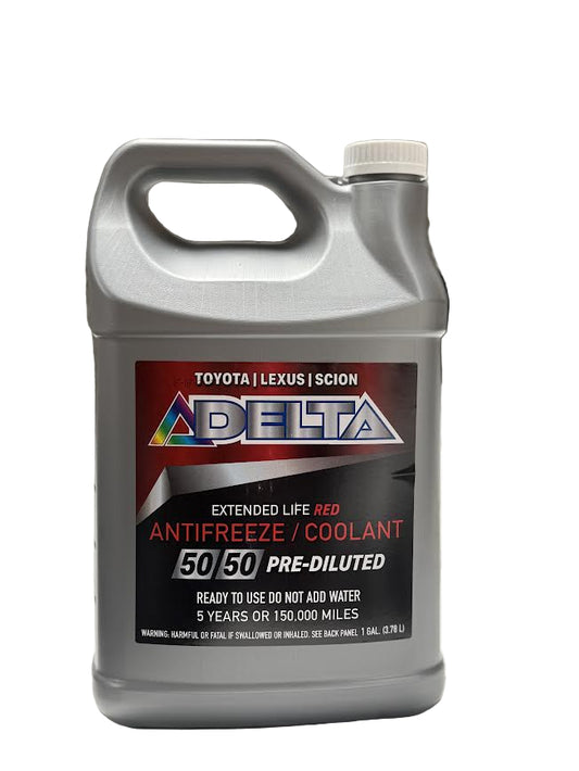 Delta Red Antifreeze Coolant 50/50 Pre-Diluted 1 Gallon – 6 Pack