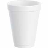 12 oz insulated white foam cups for hot and cold beverages