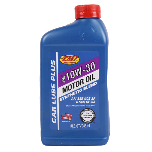 Car Lube Plus 10W-30 Synthetic Blend Motor Oil Bottle