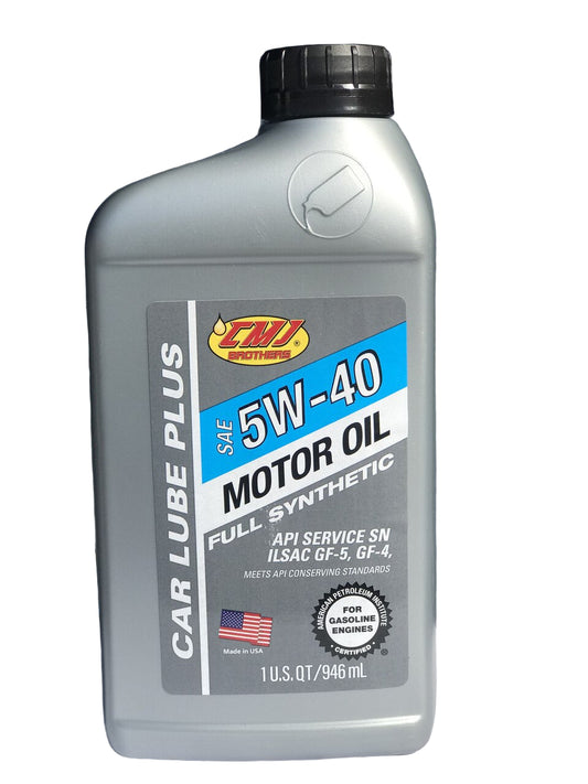 Car Lube Plus 5W-40 Full Synthetic Motor Oil Bottle