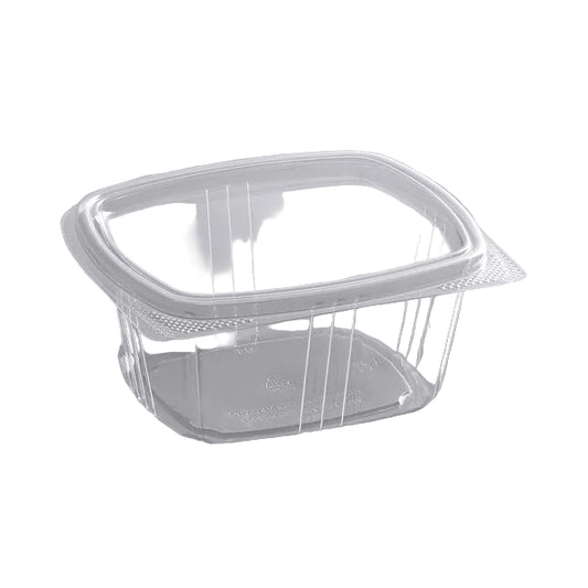 16 oz clear RPET hinged lid deli container for food packaging – 200 per case