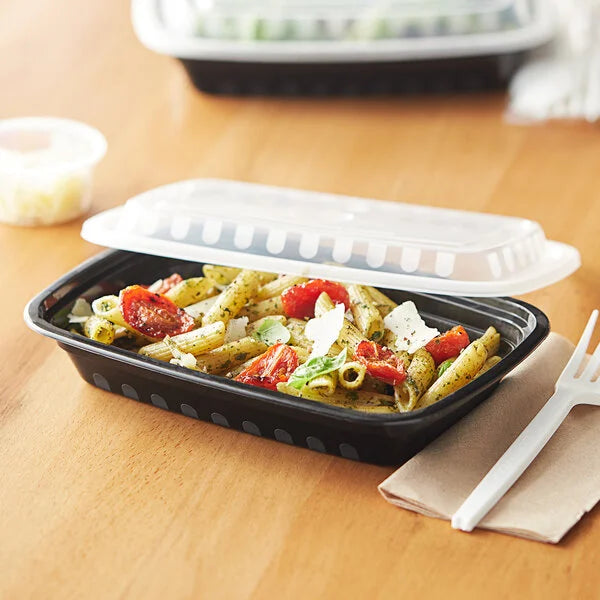 16oz Black Rectangle Container with Lid 150PCS
