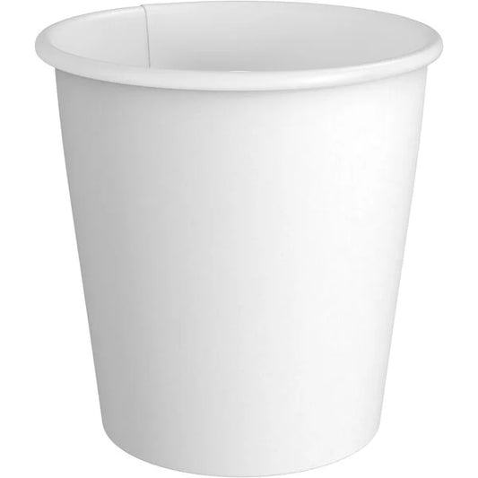 8oz Disposable White Hot Cup - Single Wall Paper Coffee Cup Bulk Pack of 1000