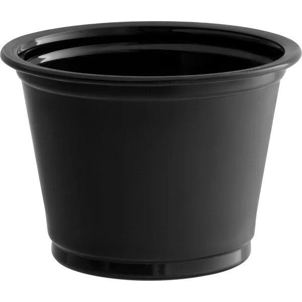 1oz Black Plastic Portion Cup 2,500pcs/Case