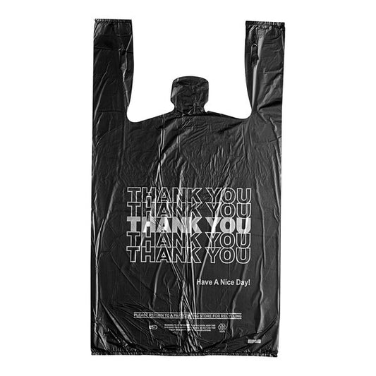 Black T-shirt Bags 1000Pcs 11.4"X6.3"X21.25" F1022