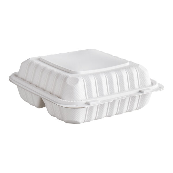 RL3-22 8x8 3 compartment microwavable Hinged Container 150/pcs   C1020