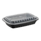 16oz Black Rectangle Container with Lid 150PCS