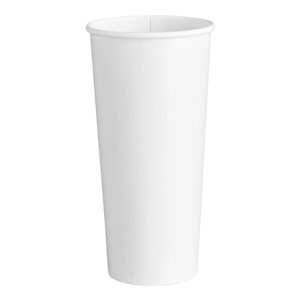 22oz White Poly Paper Cold Cup - 1,000/Case