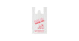 white “Thank You” T-Shirt Bags – 1/6 Size, 12″ x 7″ x 22″, 17 Mic (400/Case)