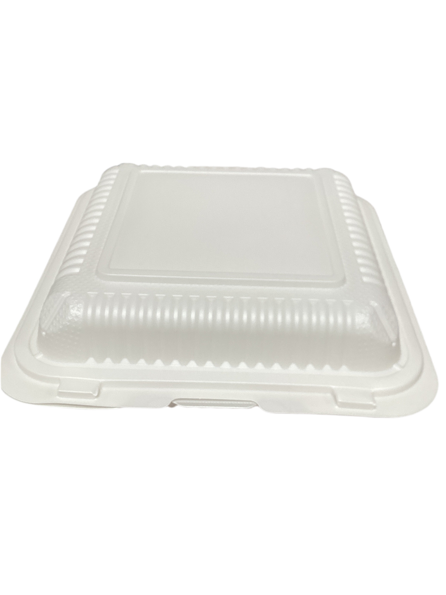 PW93 (236) PP ECO White Hinged Container 9x9x3", 3 compartment 150pcs/case