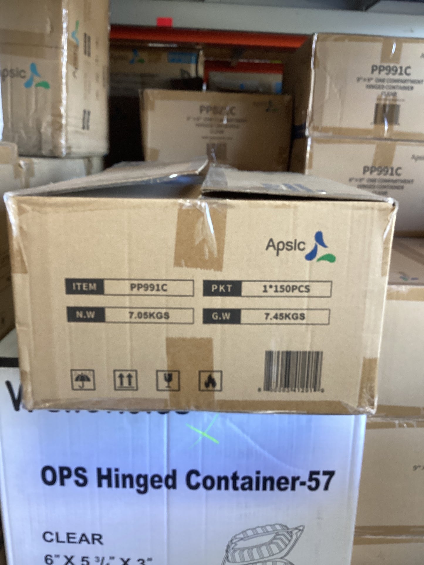 RL3-22 9x9 1 Compartment Clear Hinged Container 150/pcs Item# PP991C